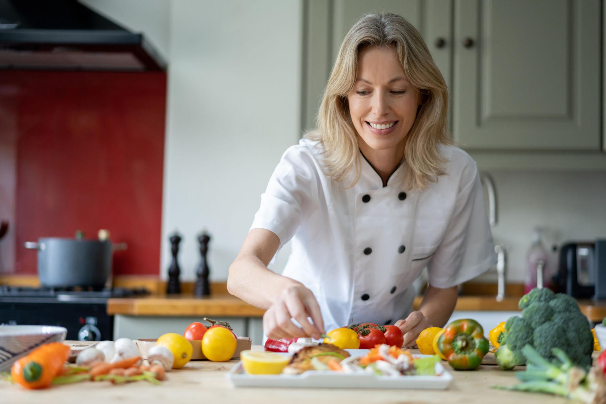 Chef preparing food for party